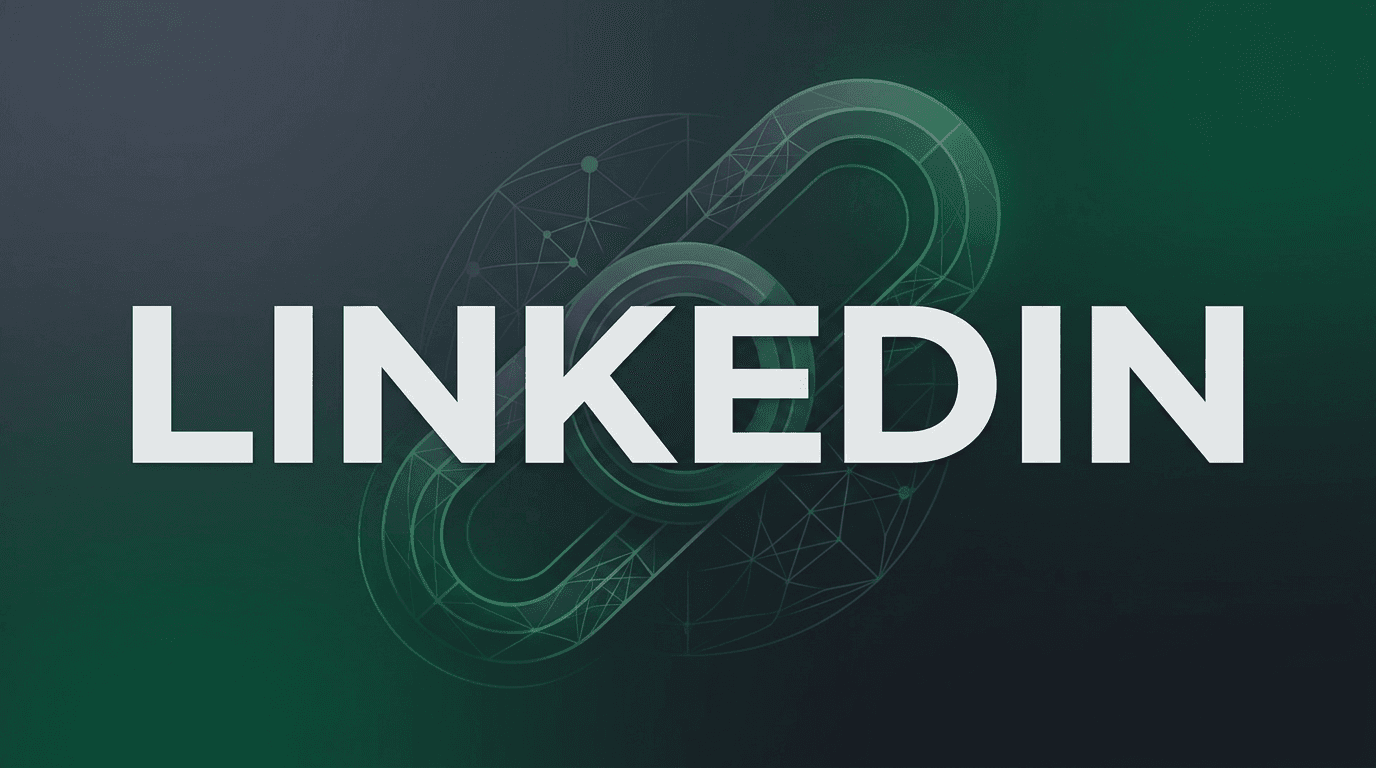 Editorial cover for LinkedIn on resume guide, LINKEDIN wordmark on slate-emerald gradient