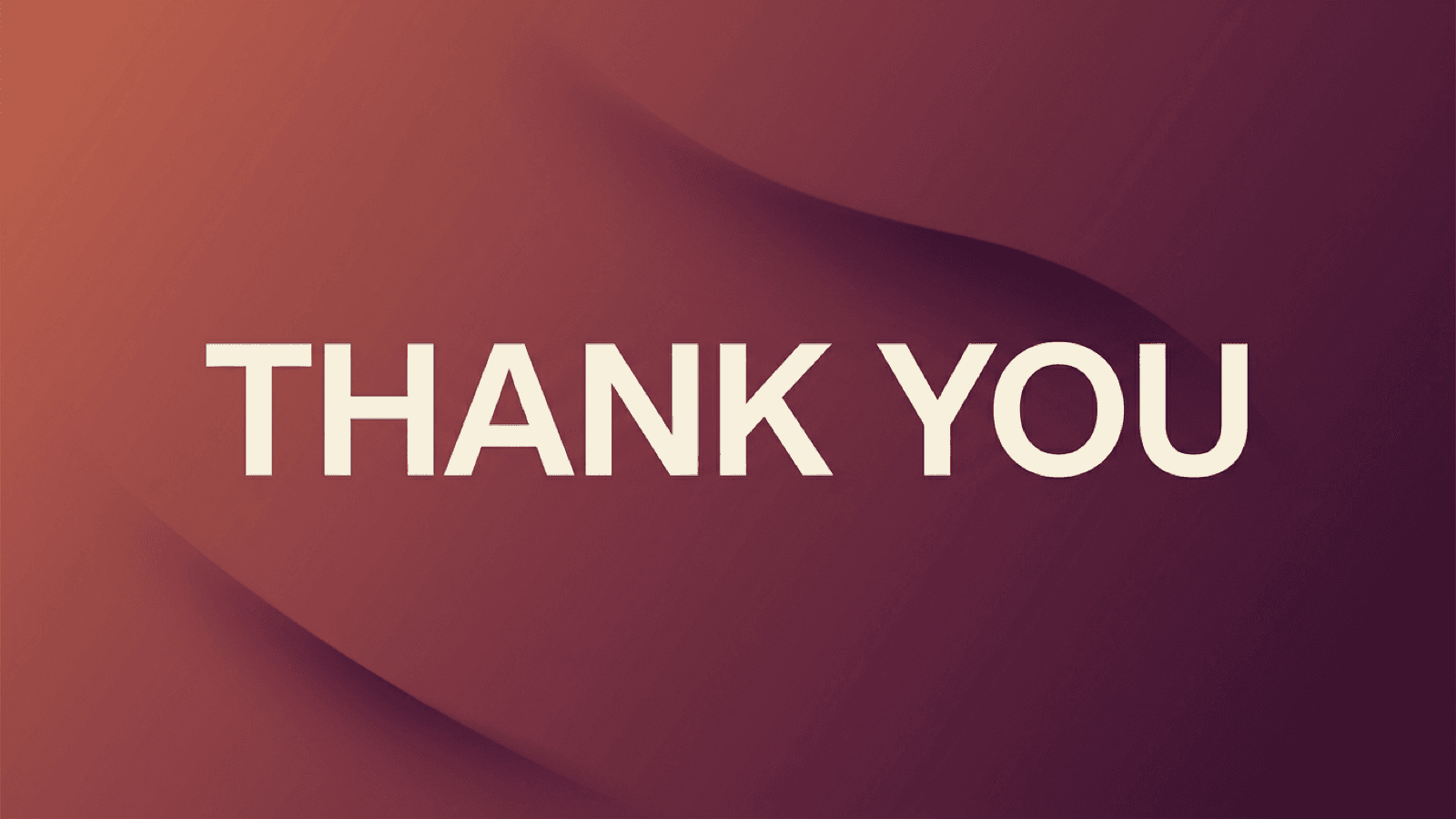 Editorial cover for post-interview thank-you guide: centered wordmark THANK YOU on a warm rose-to-plum gradient