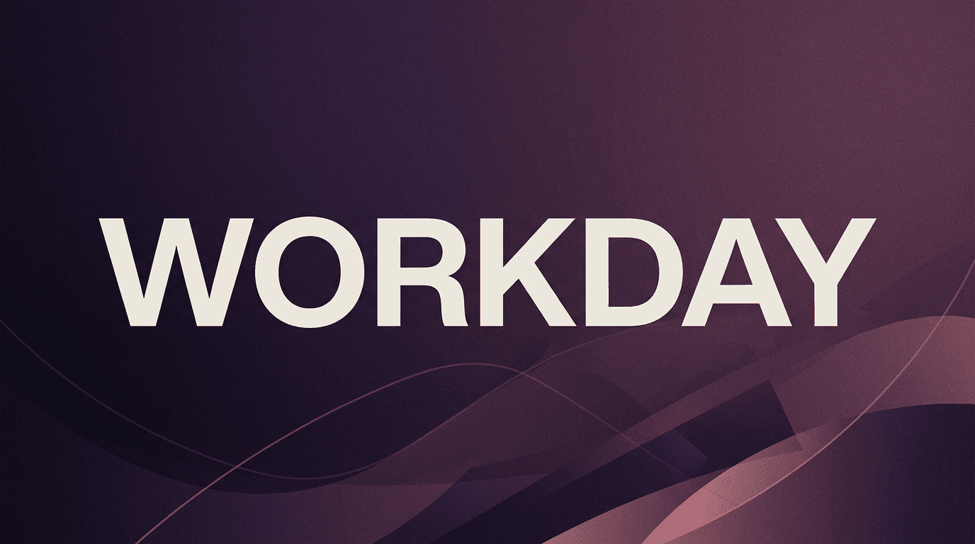 Editorial cover for Workday ATS resume tips, WORKDAY wordmark on muted violet-plum gradient