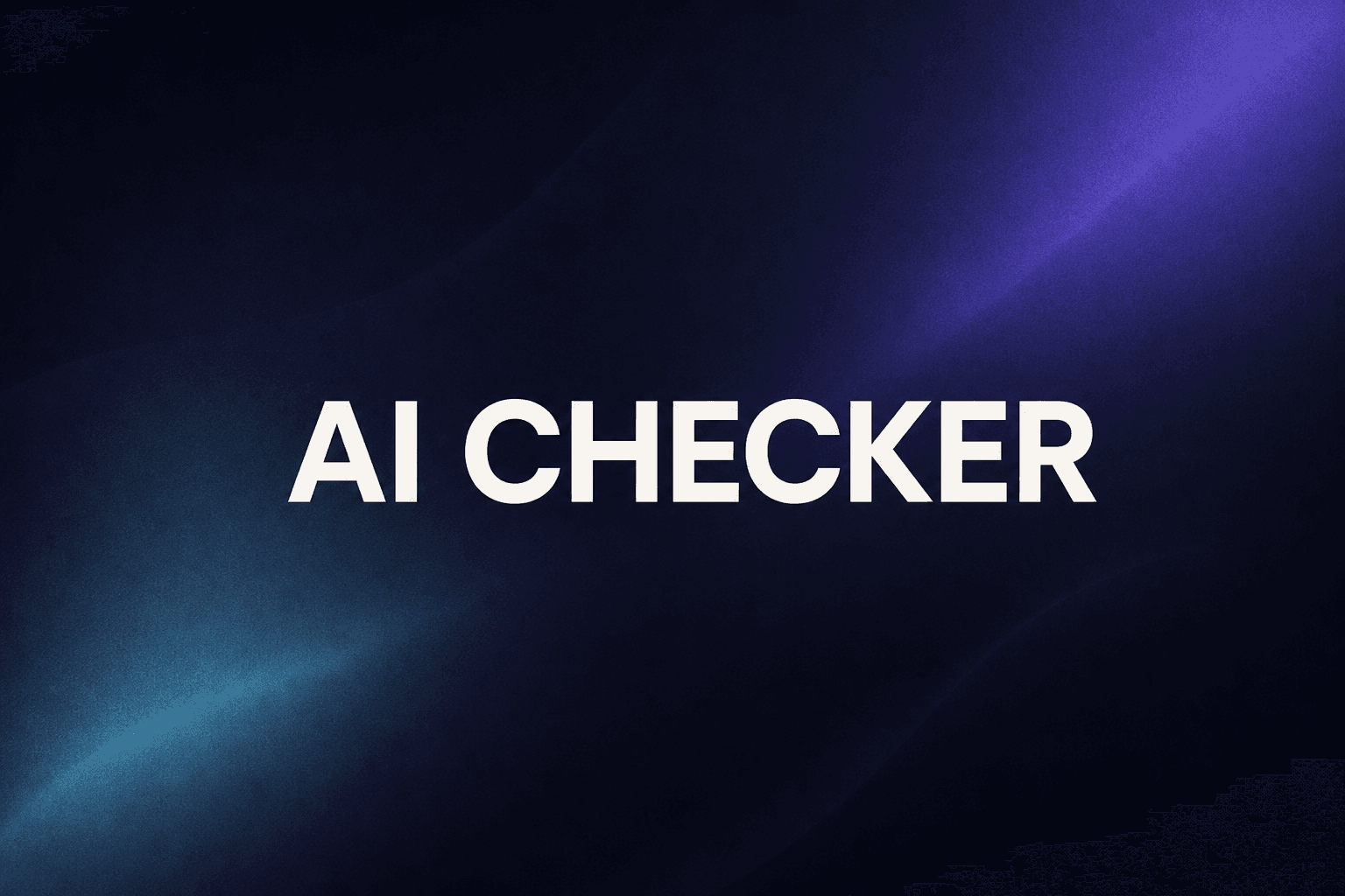 Editorial cover for AI resume checker guide, AI CHECKER wordmark on dark indigo-cyan gradient