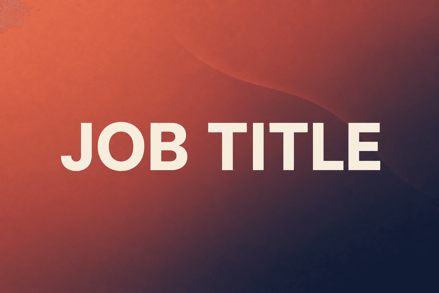 Editorial cover for resume job title ATS guide: bold 'JOB TITLE' wordmark on a warm rose-to-navy gradient